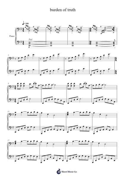 burden of truth Sheet Music by Takeharu Ishimoto-Arr.Wolian