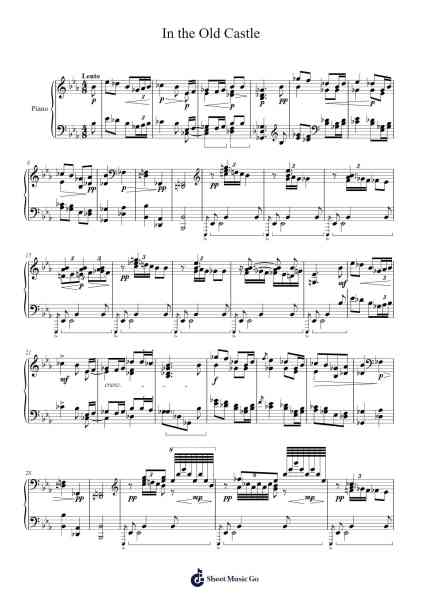 In the Old Castle Sheet Music by Anton Dvořák-Arr.Boyleva Efglan