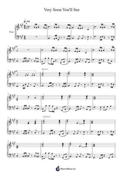Very Soon You'll See Sheet Music by Giant Rooks-Arr.Lespenn