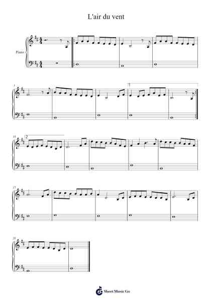L'air du vent Sheet Music by Neil Young-Arr.Nickkirk Inje