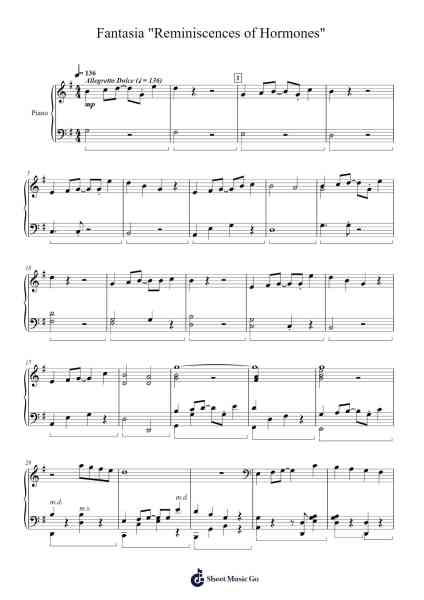 Fantasia "Reminiscences of Hormones" Sheet Music by Inniel-Arr.Bridrian