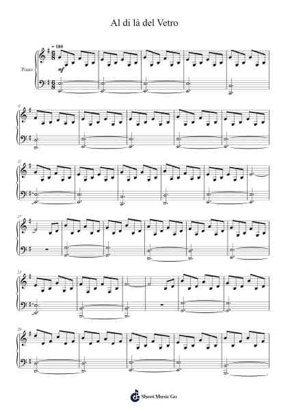 Al di là del Vetro Sheet Music by Ludovico Einaudi-Arr.Dwightbright