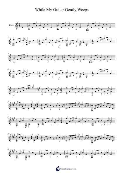 While My Guitar Gently Weeps Sheet Music by George Harrison-Arr.Moisham Whcky