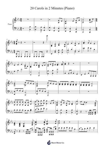 20 Carols in 2 Minutes (Piano) Sheet Music by Caroline Guo-Arr.Blandel