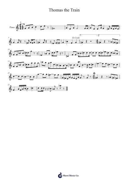 Thomas the Train Sheet Music by Zishan Ahmed-Arr.Sailshead Verborn