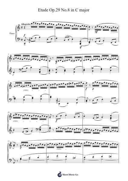 Etude Op. 29 No. 8 in C Major Sheet Music by H. Bertini-Arr.Keatsshua Beareade