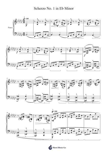 Scherzo No. 1 in Eb Minor Sheet Music by undefined-Arr.Bropy