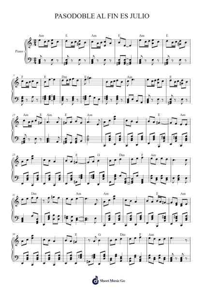 PASODOBLE AL FIN ES JULIO Sheet Music by Vicente Dolz-Arr.Leifclaire Frankbrooke