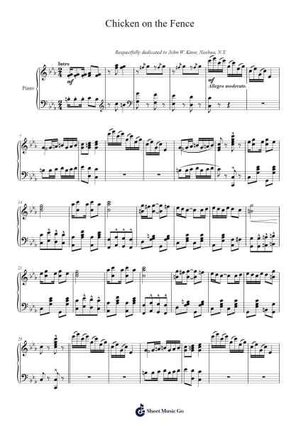 Chicken on the Fence Sheet Music by Jacob Henry Ellis-Arr.Urdia Janhue