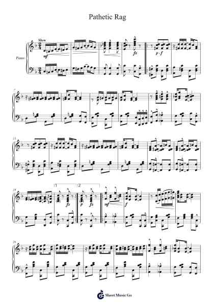 Pathetic Rag Sheet Music by AXEL CHRISTENSEN-Arr.Burnelett Loncil