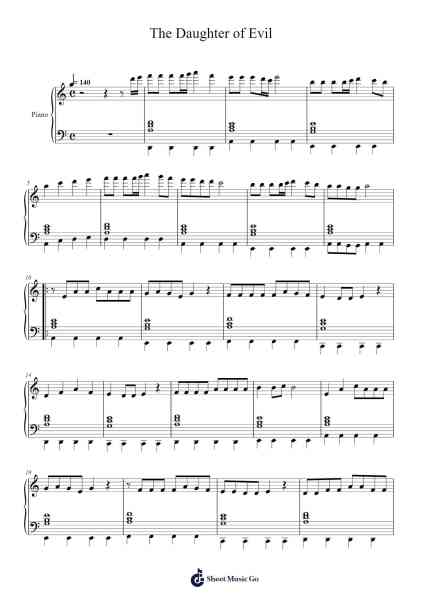 The Daughter of Evil Sheet Music by Akuno-P-Arr.Moulpenn