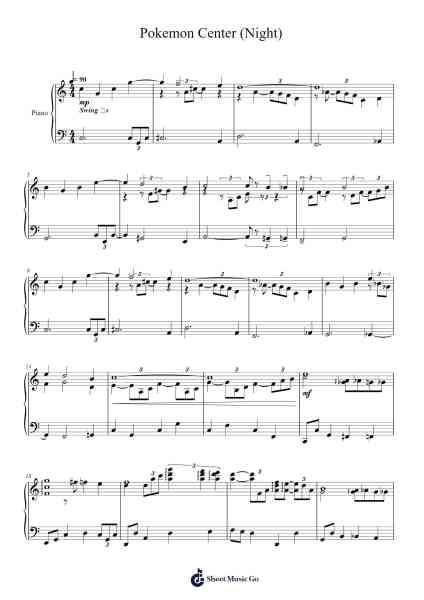 Pokemon Center (Night) Sheet Music by Jun'ichi Masuda/Hitomi Sato-Arr.Sonfy Strasie