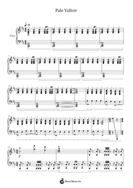 Pale Yellow Sheet Music by Woodkid-Arr.Vioryl Wothan
