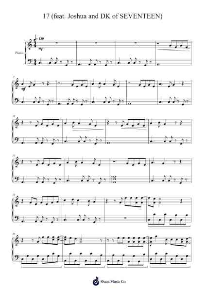 17 (feat. Joshua and DK of SEVENTEEN) Sheet Music by SEVENTEEN-Arr.Simpbrown