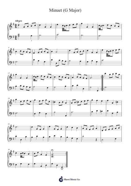 Minuet (G Major) Sheet Music by Johann Sebastian Bach-Arr.Osnest Araliam