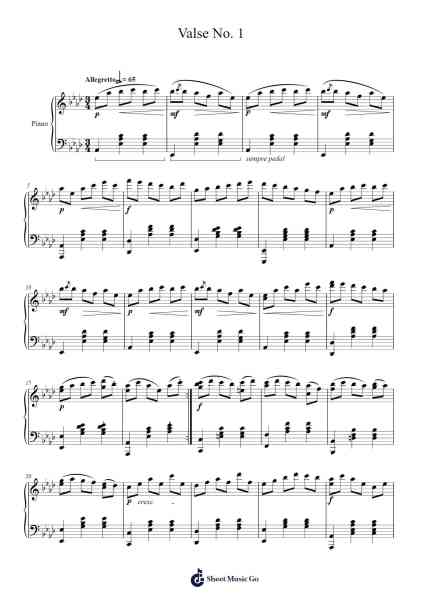 Valse No. 1 Sheet Music by Seon-Yong Hwang-Arr.Keliot Hicksner