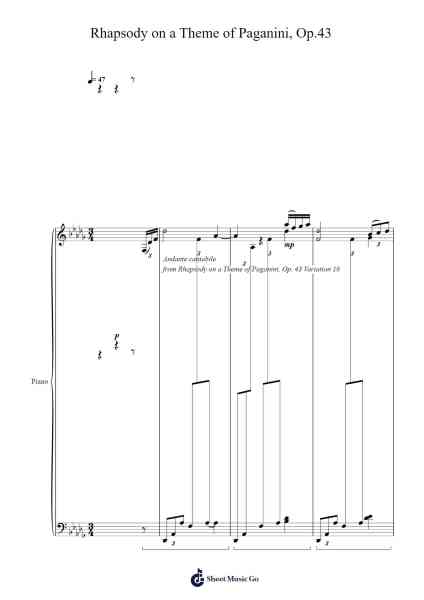 Rhapsody on a Theme of Paganini, Op. 43 Sheet Music by Sergei Rachmaninoff-Arr.Hemike Allain