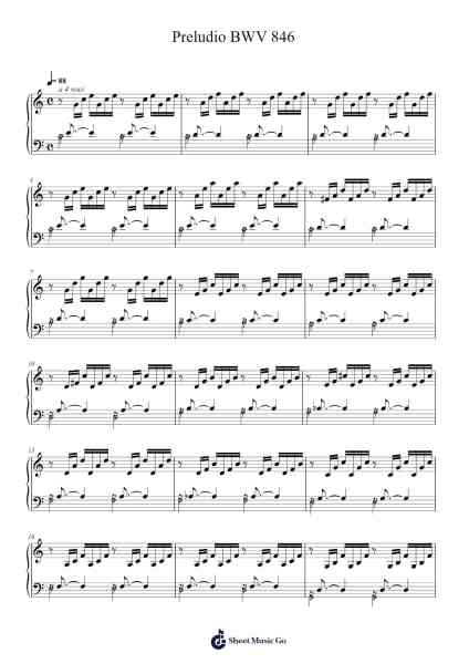 Prelude in C Major, BWV 846 Sheet Music by Johann Sebastian Bach-Arr.Crichriet Hawreen