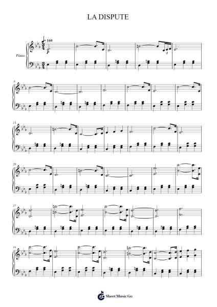 LA DISPUTE Sheet Music by Yann Tiersen-Arr.Calbrown Yertate