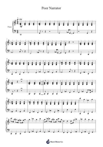 Poor Narrator Sheet Music by Lucas Rodriguez-Arr.Boylerod
