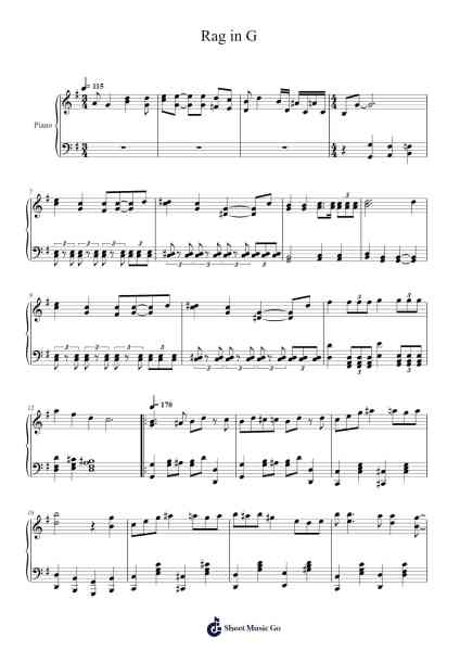 Rag in G Sheet Music by Peter Khain-Arr.Webbjohn Zafy