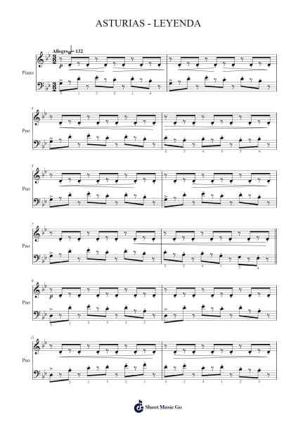 ASTURIAS - LEYENDA Sheet Music by Isaac Albeniz-Arr.Bophen