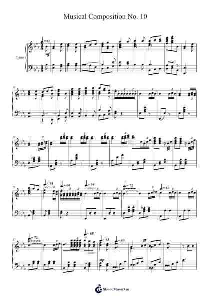 Musical Composition No. 10 Sheet Music by Hartesean-Arr.Cooholt Hogreen