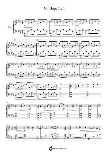 Resident Evil 6 No Hope Left Trailer Theme Sheet Music by Stephn Kilpatrick-Arr.Popbraith Cookryl