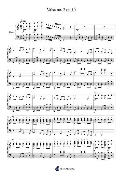 Valsa no. 2 op.10 Sheet Music by Paulo G. R. Chaves-Arr.Rocius