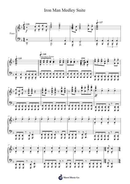 Iron Man Medley Suite Sheet Music by Brian Tyler-Arr.Sigwy Lorxine