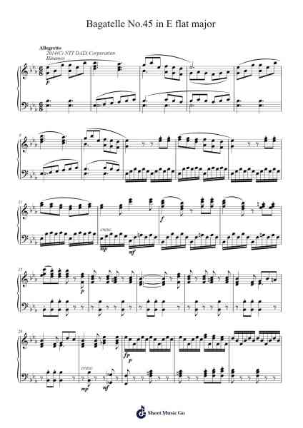 Bagatelle No.45 in E flat major Sheet Music by undefined-Arr.Hewkay Brewstience