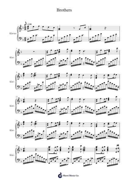 Brothers Sheet Music by undefined-Arr.Shirvien