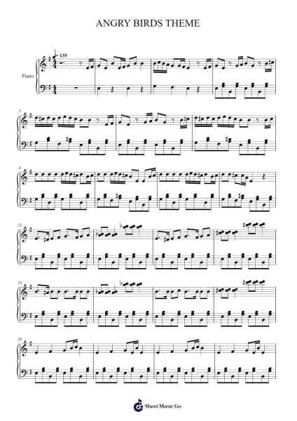 ANGRY BIRDS THEME Sheet Music by Jason Scott Phillips-Arr.Sweetxe Goldthune