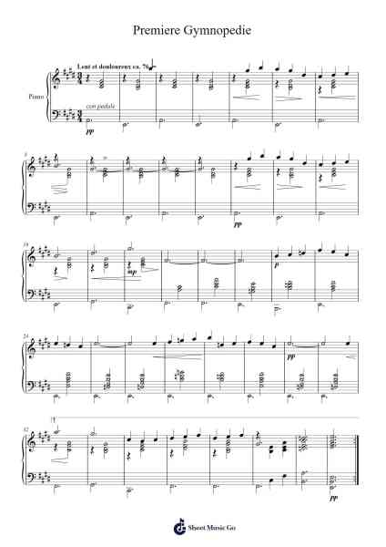 Gymnopédie No. 1 Sheet Music by Erik Satie-Arr.Shamens Xedric