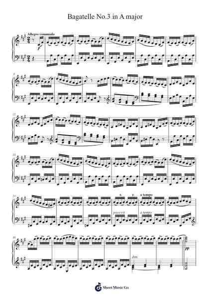 Bagatelle No.3 in A major Sheet Music by undefined-Arr.Pumens Faulkgrant