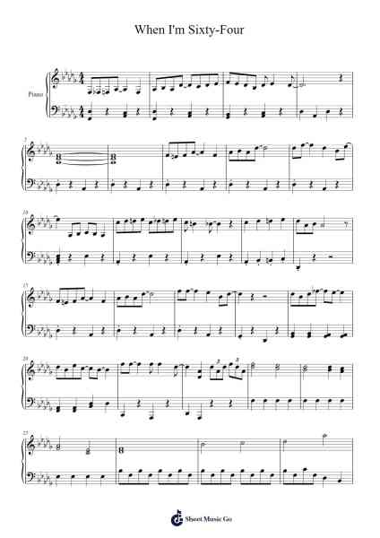 When I'm Sixty-Four Sheet Music by The Beatles-Arr.Reylot