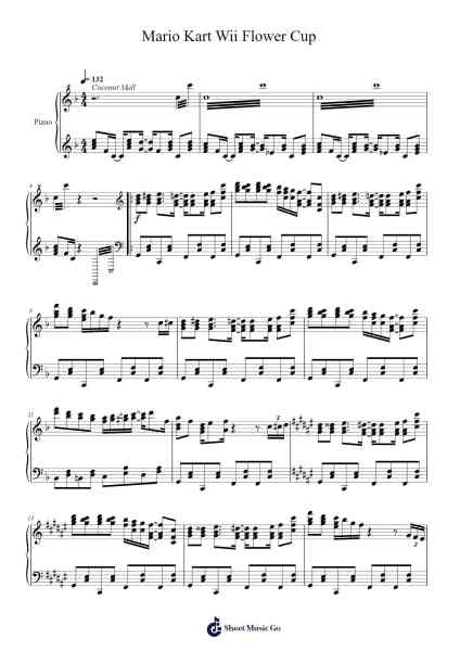 Mario Kart Wii Flower Cup Sheet Music by undefined-Arr.Asmie Panvien