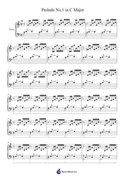 Prelude No.1 in C Major Sheet Music by Johann Sebastian Bach-Arr.Sylgou