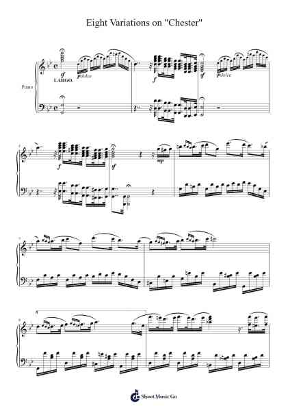 Eight Variations on "Chester" Sheet Music by Hicksreg-Arr.Morsedric