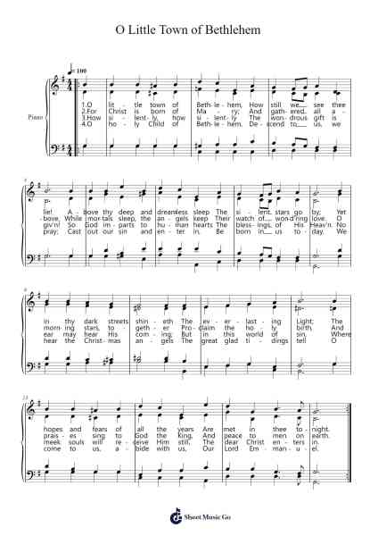 O Little Town of Bethlehem Sheet Music by Lewis H. Redner-Arr.Hooters Xenie