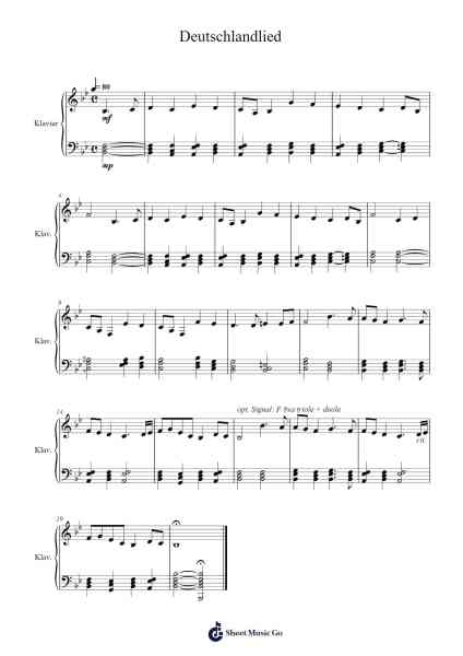 Deutschlandlied Sheet Music by Joseph Haydn-Arr.Phylpeg Bradning