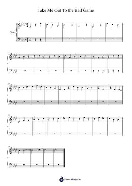 Take Me Out to the Ball Game Sheet Music by Albert Von Tilzer-Arr.Ogrite Samptian