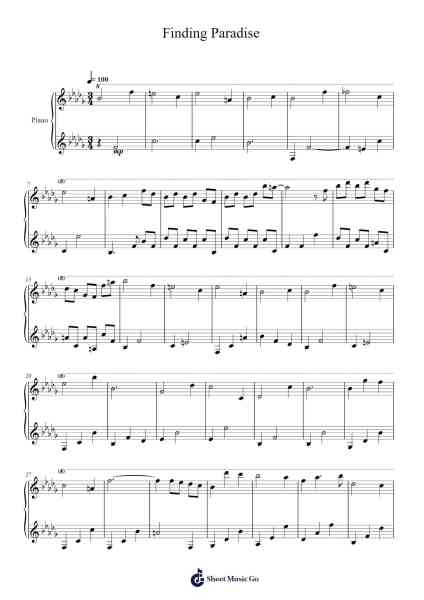 Finding Paradise Sheet Music by Kan Gao-Arr.Seac