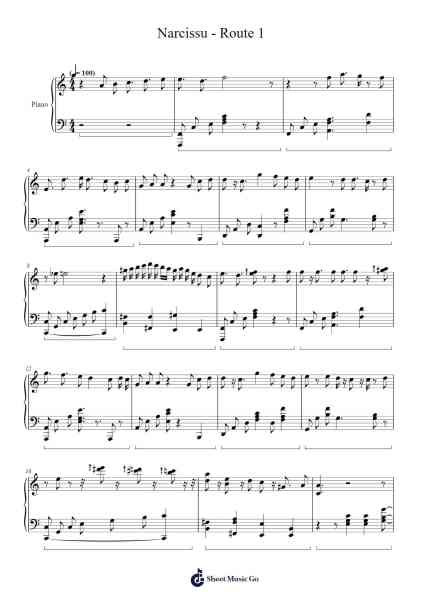 Narcissu - Route 1 Sheet Music by Tomo Kataoka-Arr.Cofvey Fieldmeo
