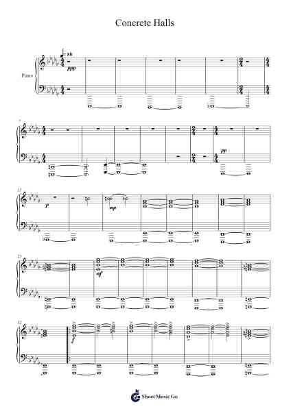 Concrete Halls Sheet Music by C418-Arr.Turdrea