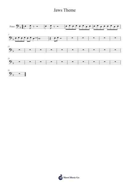 Jaws Theme Sheet Music by John Williams-Arr.Priestwylde Backcah