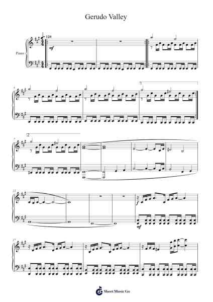 Gerudo Valley Sheet Music by Danny Baranowsky-Arr.Sanprice