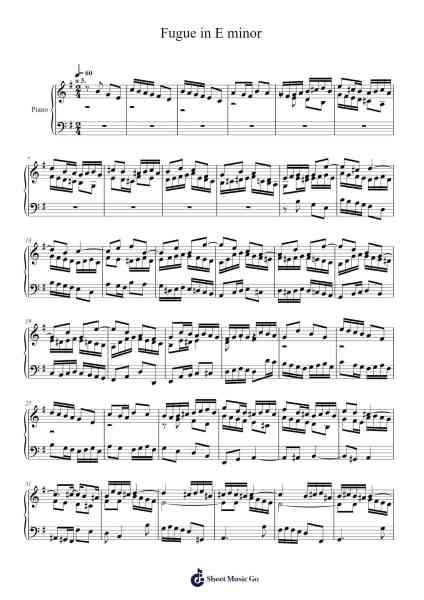 Fugue in E minor Sheet Music by Galejosh-Arr.Jillmo Grantbott