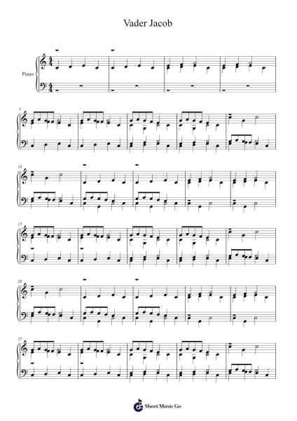 Vader Jacob Sheet Music by Beautle-Arr.Vicstowe Diaearl