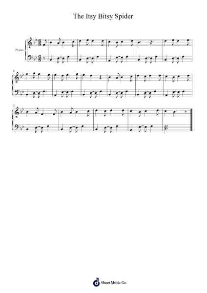 The Itsy Bitsy Spider Sheet Music by Courtney Hammers-Arr.O'Neilgrey